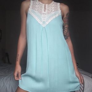 Powder blue flowy dress